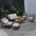 Freizeit Aluminium Outdoor Rattan Garden Sofa Set